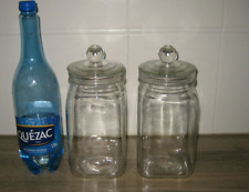 Lot 2 Ancien Bocal bocaux pot à bonbons.. Verre Breveté SGDG