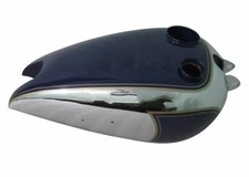 RÉSERVOIR ESSENCE DE CARBURANT À GAZ CHROMÉ PEINT EN BLEU BSA C10 C11/COMPATI...