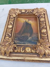 ANCIENNE PEINTURE HUILE SUR TOILE MARINE