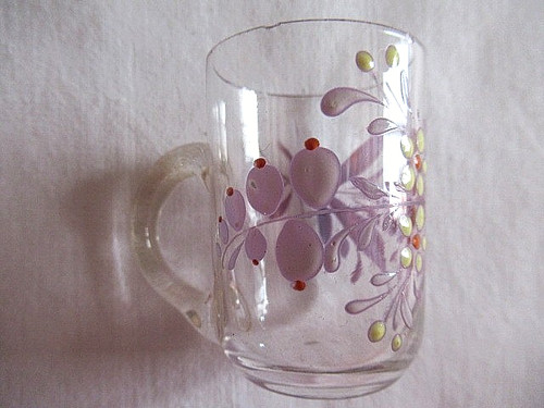 Ancien verre gobelet a - ancien, ou