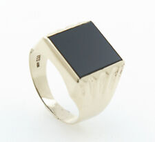 Chevalière Hommes Onyx 333 or Jaune 8 Carat Gr.63 4,8g