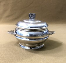 sucrier / bonbonnière / pot couvert / drageoir ART DECO en métal argenté
