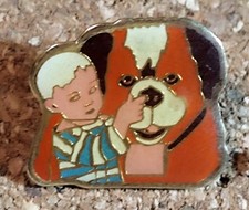 A17 Pin's Pins Pin épinglette chien Saint Bernard Bouvier Bernois et enfant sign