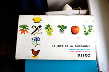 Vintage Jouet Le Loto de la Campagne Nature 48 Pièces 4 planches 1970 DJECO