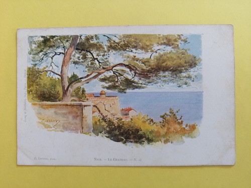 Cpa dos 1900 bleu aquarelle - cpa,