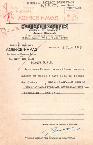 1945 cinema publicite - publicite, publi