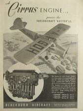 4/1946 PUB BLACKBURN CIRRUS MINOR TAYLORCRAFT AUSTER J-1 AIRCRAFT ORIGINAL AD