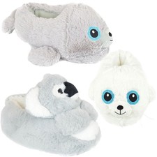 A2Z Femmes Mignon 3D Animal Pantoufles Nouveauté Hiver Peluche Chaud House Shoes