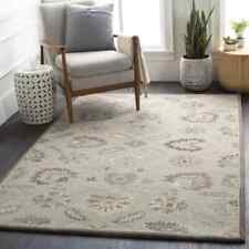 Tapis gris/beige en laine fait