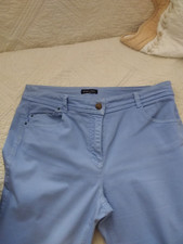 SUPERBE PANTALON DROIT BLEU CIEL FEMME CAROLL TAILLE42 COTON AVEC 2 POCHES
