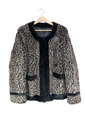 ALFREDO PAULY Veste imitation fourrure Dames Veste T EU 46 gris clair-noir