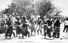 CPA NOUVELLE CALEDONIE PILOU DANSE DE GUERRE (GROS PLAN SUPERBE