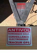 sticker autocollant antivol REMORQUE traceur tracker gps alarme securité decal