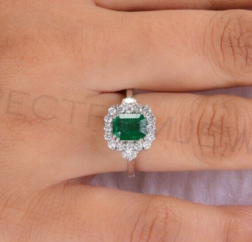 Bague halo diamant h - en,