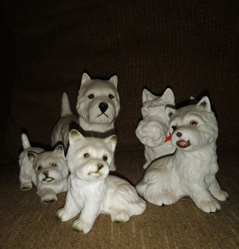 Ceramic porcelain westies - ceramic,
