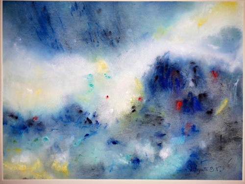 Gouache abstraite sur - gouache, papier