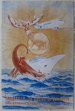 Affiche originale Jean BRUN L'Agence de Voyages MARSEILLE 26 siècles de Commerce