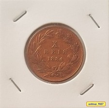 Portugal - 10 REIS 1884 - X REIS de Louis I - D. Luiz - Bronze - * AUNC - UNC *