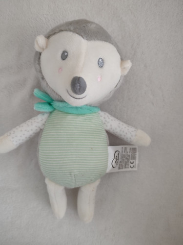 Doudou peluche hérisson blanc - hérisson,