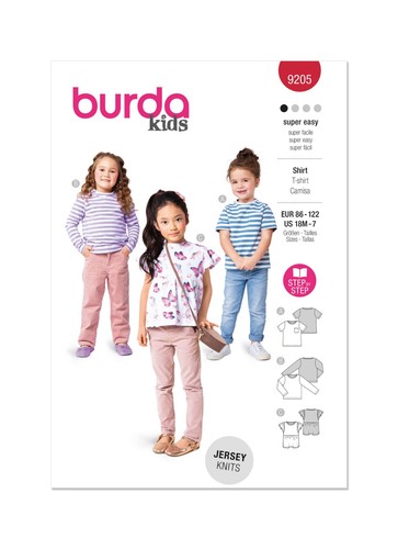Burda 9205 enfant - burda, t-shirt