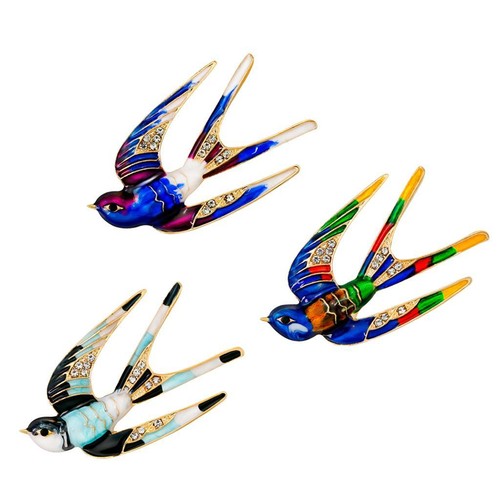 émail hirondelle broche - hirondelle,