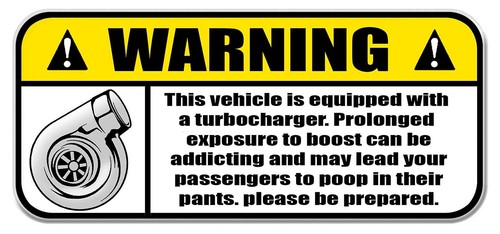 Warning turbo sticker funny - turbo,