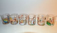 Lot 6 verre publicitaire ASTERIX LE GAULOIS vintage NUTELLA GOSCINNY UDERZO 1999