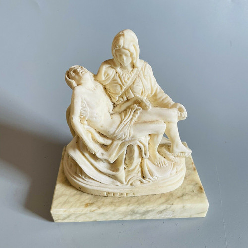 Statuette albâtre pieta - albâtre,