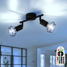 RGB Plafonnier LED Intensité Variable Télécommande Rétro Cage Spot Lampe Mobile
