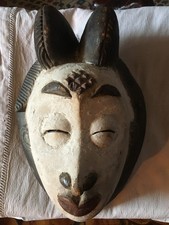 MASQUE AFRICAIN ANCIEN PUNU du GABON art tribal