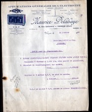 VIERZON (18) LAMPES POSTES T.S.F. MOTEURS / ELECTRICITE "Maurice DELAHAYE" 1930