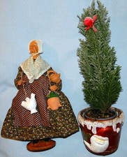 SANTON ANCIEN signé Provence POTIÈRE 30 cm SIMONE JOUGLAS coffret cadeau HÉDIARD