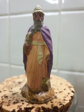 Ancien Santon Creche Noel Devineau Roi Mage taille 2 7,5 cm Marron 