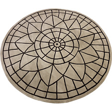 Rond Tapis 100% Laine Beige
