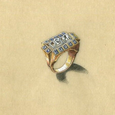 Bague diamant or vintage