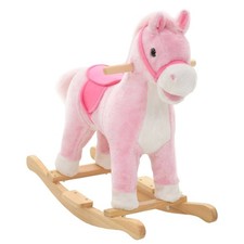 Cheval à Bascule Peluche Rose Animal Basculer pour Bébé Jouet d'Enfant vidaXL