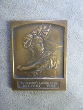 MEDAILLE PLAQUE, 1923: 26e concours national de tir de BELFORT.