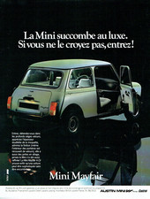 publicité Advertising 1123 1983  British Leyland Austin Mini Mayfair