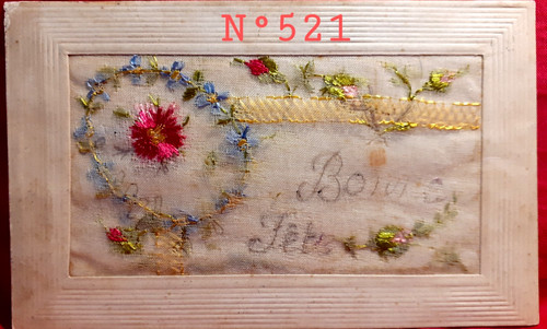 521 cpa postale brodée - n°521,