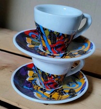 2 Tasses Malongo Expresso Bistrot Modèle Tutti Colori Décor Exotique
