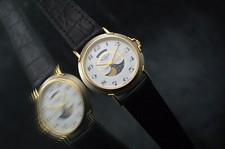 TAVERNIER Rare MEN'S non Porté Polies Vintage Moon Phase Calendrier Dress Montre