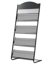 Support de Sol Présentoir à Revues 4 Compartiments Support sur Pied à Littéra...