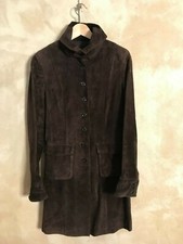 Très joli manteau redingote en daim marron, T 38