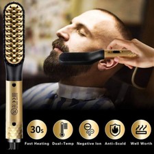 Peigne Chauffant Électrique pour Homme, Brosse à Lisser la Barbe.