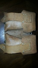 VINTAGE LEATHER DUAL COMPARTMENT AMMO CARTRIDGE HOLDER BELT POUCH