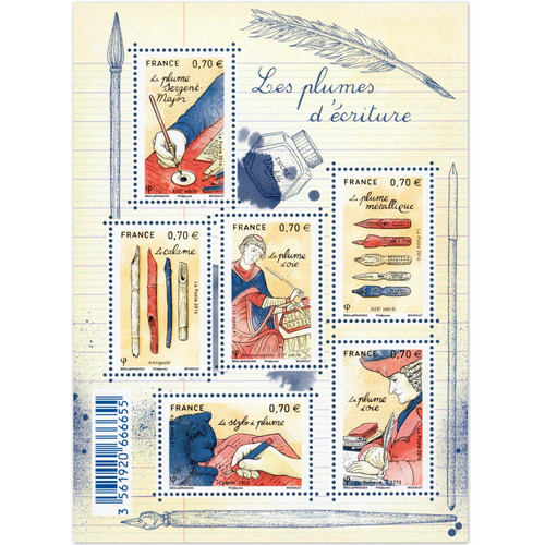 Feuillet f5098 plumes - feuillet, "plumes