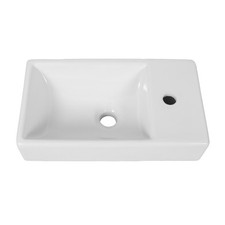 Lave mains en céramique, rectangulaire VITA blanc (Gauche) l.45 x P.100 x L26 cm