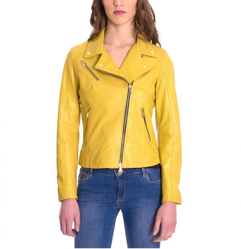 Blouson bomber motard jaune
