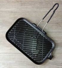 Gril / grill rectangulaire Le Creuset en fonte émaillée noir mat 36 cm