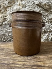 Ancien pot à graisse ou conserve en grès vernissé cuisine de campagne 19ème